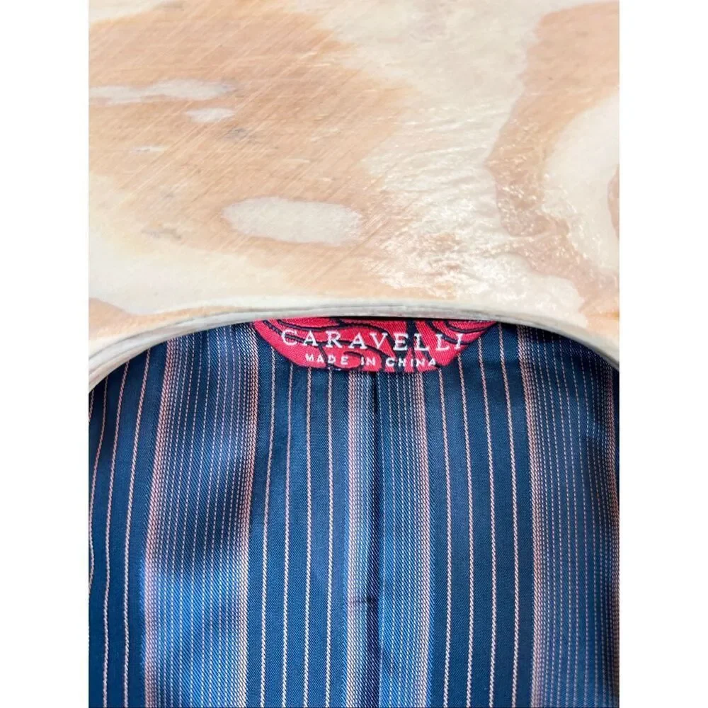 Caravelli Navy Blue Suite 60L 56W Jacket and Pants Small Hole in back of leg as
